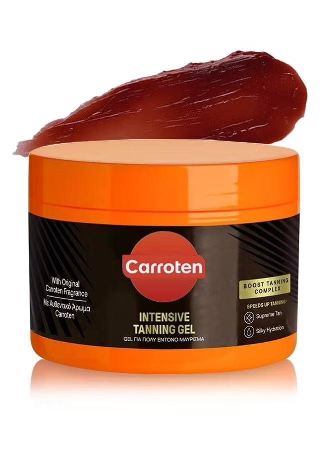 Carroten Intensive Tanning Gel SPF0, Browning Tan Accelerator, Non-Greasy, Water-Resistant With Carrot And Coconut Oil, Vitamin A & E For Moisture & Hydration, 150 ml / 5 oz
