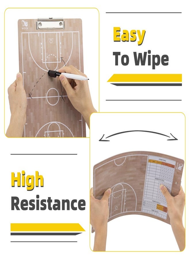 Wisyok Dry Erase Coaches Clipboard, Basketball Board, Double-Sided Coaching Board,Basketball Clipboard For Gift - Image 5