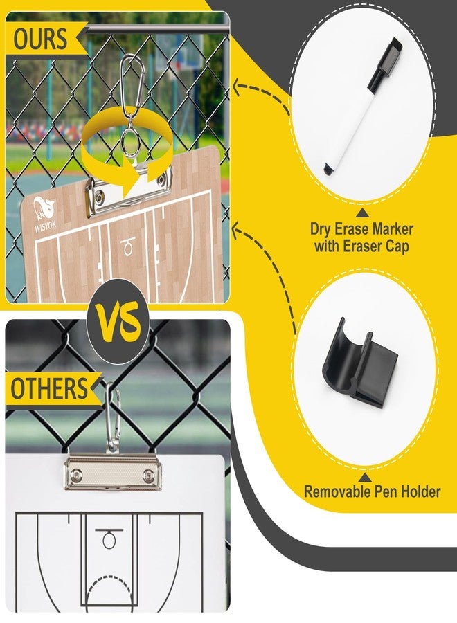 Wisyok Dry Erase Coaches Clipboard, Basketball Board, Double-Sided Coaching Board,Basketball Clipboard For Gift - Image 4