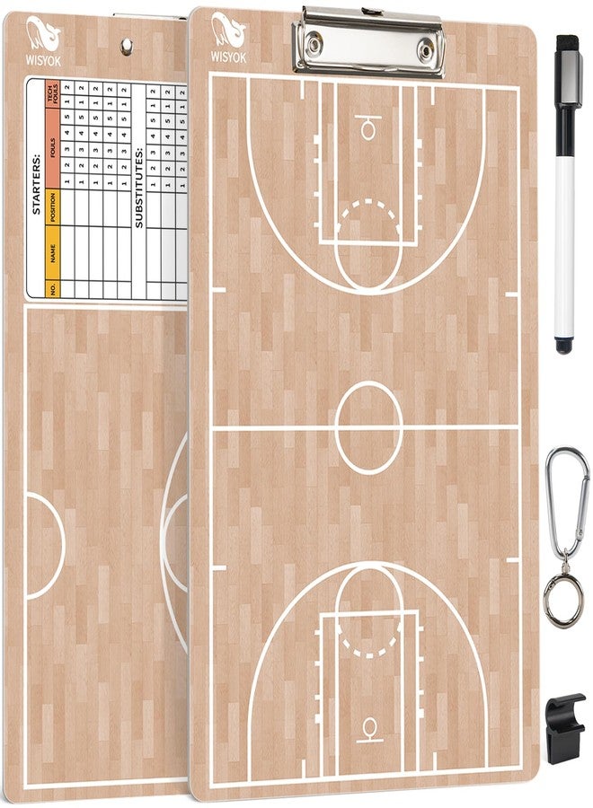 Wisyok Dry Erase Coaches Clipboard, Basketball Board, Double-Sided Coaching Board,Basketball Clipboard For Gift - Image 1