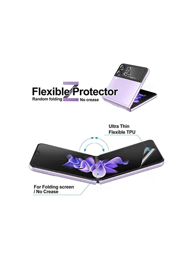 PROMASS (2Set 6Pcs) Lukione Z Flip 3 Screen Protector Compatible with Samsung Galaxy Z Flip 3 Screen Protector (Inside Screen Film+Front Screen Film) Hydrogel Film (Z Flip 3) - Image 3