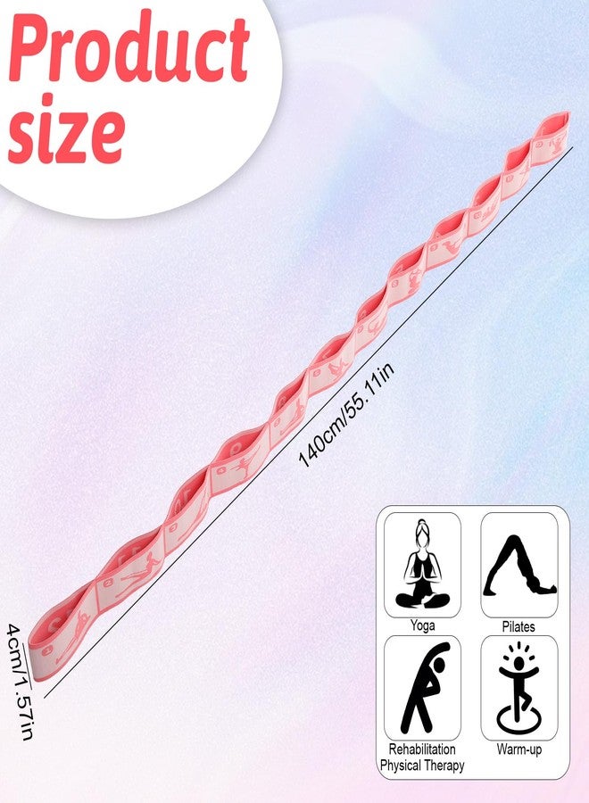 salbsever 12 Loops Yoga Band, Yoga Bands for Stretching Stretching Bands Stretch Straps with Loops for Dance, Gymnastics, Physical Therapy, Flexibility & Resistance Training, Ballet, Latin Workouts - Image 2