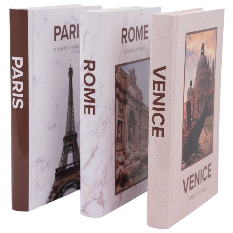 LUMNEST Decorative Books for Home Decor  Set of 3 Hardcover Decor Books for Shelves Faux Books for Decoration Shelf Decor Aesthetic Designer Decor Set Brown Book Decor Aesthetic