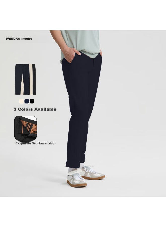 ASK Wendao Micro-elastic Wrinkle-free Cropped Pants, Simple Versatile Business Casual Trousers For Men, W8118, Royal Blue, Size 38 - Image 1