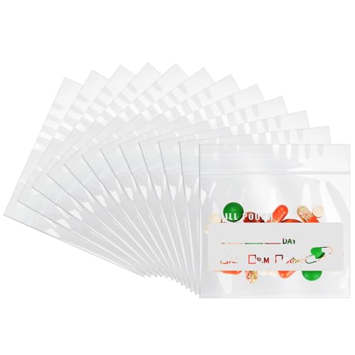 Urekt Pill Pouch Bags for Travel 120 Pack 6 Mil BPA Free Reusable Pill Bags 3 x 275 inch for Medicine with Write on Label Clear Ziplock Seal Waterproof AM PM Pill Baggies for Medicine Organizer - Image 2