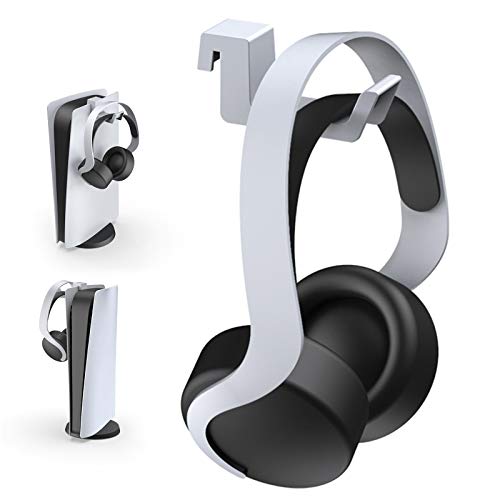 NexiGo PS5 Headphone Holder, [Minimalist Design] Mini Headphone Hanger with Supporting Bar, for Sony PlayStation 5 Gaming Headset, White - Image 1