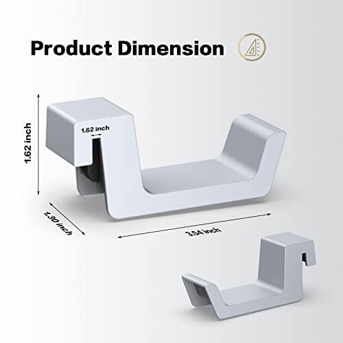 NexiGo PS5 Headphone Holder, [Minimalist Design] Mini Headphone Hanger with Supporting Bar, for Sony PlayStation 5 Gaming Headset, White - Image 4