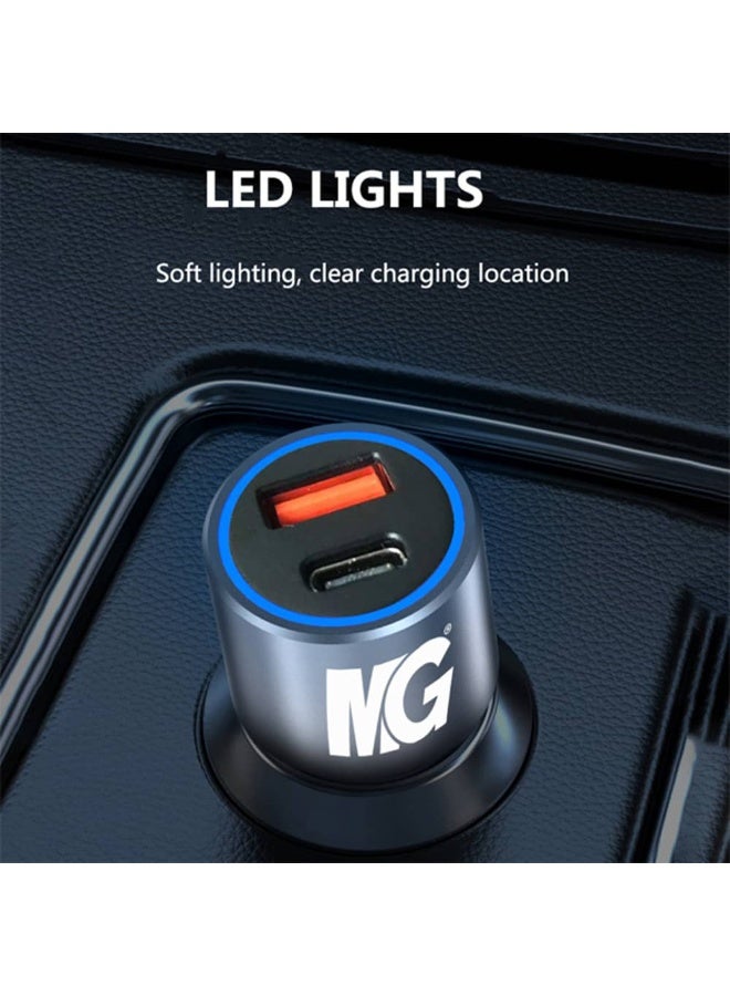 Dual Port Car Charger | USB-A Fast Charging Car Adapter | Compact In-Car Charger | Multi-Device Charging | Silver - Image 5