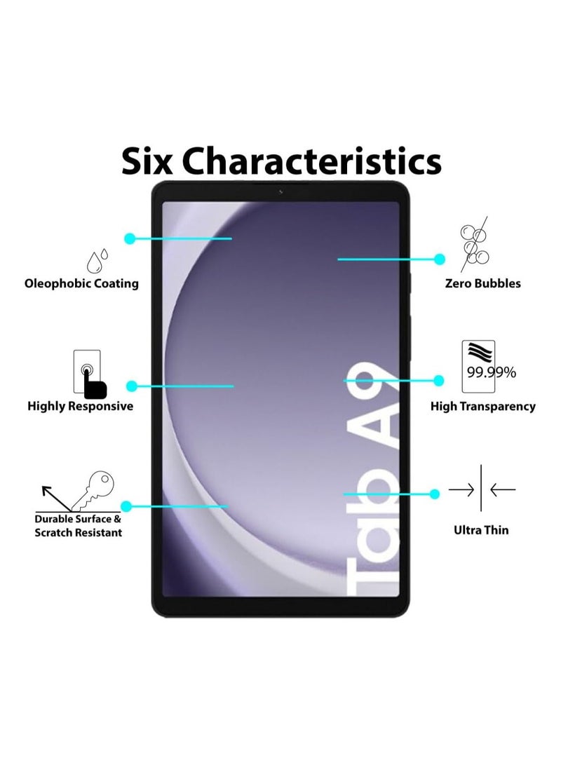 DUSALA Tempered Glass for Samsung Galaxy Tab A9 8.7 inches Screen Protector, 9H Hardness, Anti-Fingerprints, No Bubbles, HD-Clear, Full Coverage Samsung Galaxy Tab A9 Tablet Film - Image 2