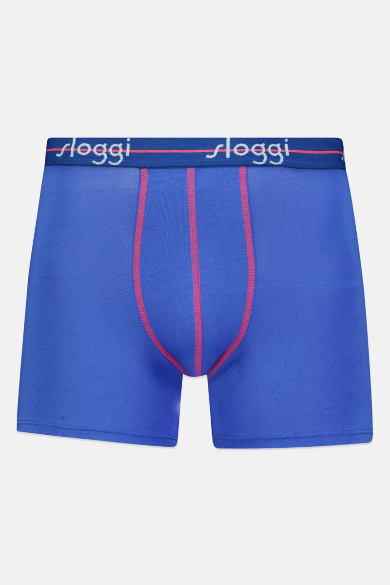 sloggi Men 2 Pcs Brand Logo Boxer Brief, Blue - Image 5