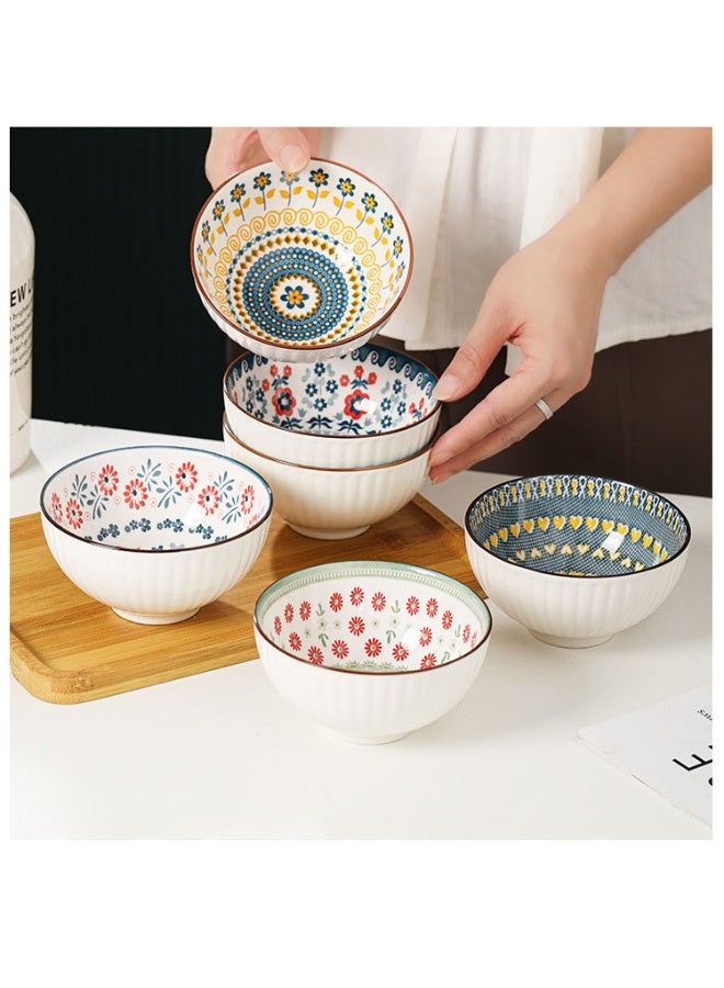 GuRiver Ceramic Bowl Set Small Bowls Gift Box- Porcelain Dessert Bowls 10 oz - 6 Little Bowl for Rice | Soup | Snack | Side Dishes | Yogurt | Ice Cream - Coloful Cute Bowl Sets Microwave | Dishwasher Safe - 4.5 Inch - Image 3