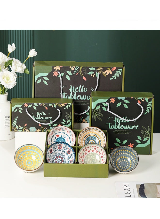 GuRiver Ceramic Bowl Set Small Bowls Gift Box- Porcelain Dessert Bowls 10 oz - 6 Little Bowl for Rice | Soup | Snack | Side Dishes | Yogurt | Ice Cream - Coloful Cute Bowl Sets Microwave | Dishwasher Safe - 4.5 Inch - Image 4
