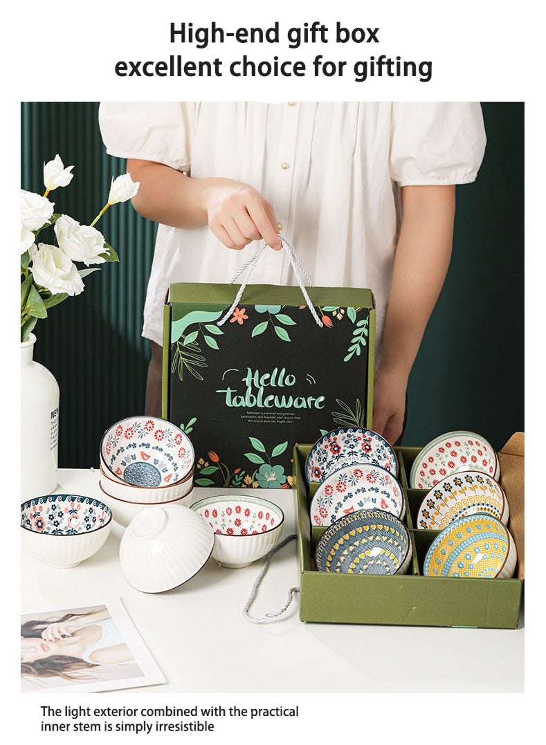 GuRiver Ceramic Bowl Set Small Bowls Gift Box- Porcelain Dessert Bowls 10 oz - 6 Little Bowl for Rice | Soup | Snack | Side Dishes | Yogurt | Ice Cream - Coloful Cute Bowl Sets Microwave | Dishwasher Safe - 4.5 Inch - Image 5
