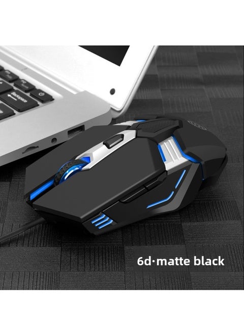 Viper M12 Gaming Mouse Mechanical Luminous Computer Notebook Office E-sports USB Wired Mouse Wholesale-Color:6D-Black