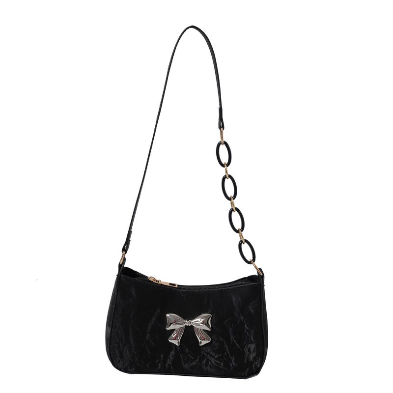 2025 Summer Women'S Shoulder Bag New High-End Popular Fashion Chain Bow Handbag Underarm Bag Korean Style - Image 1