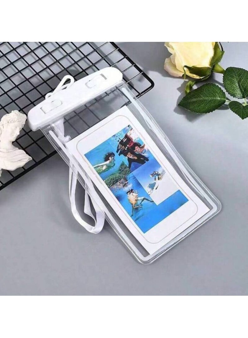 Waterproof Phone Case, Waterproof Airbag Case, Mobile Protection Case for Swimming Pool, iPhone Case Protects from Water, Swimming Phone Case, 1 Case to Protect Phone During Swimming, Sea, Water Parks, and Diving, High-Quality Bag for Waterproof Phone Protection, Case Allows Phone Usage Underwater, Waterproof Case, iPhone Waterproof Protective Cover, Water Protection Case Suitable for Phones like iPhone, Android, Samsung, Huawei, Waterproof Case for Smart Devices - White Color. - Image 1