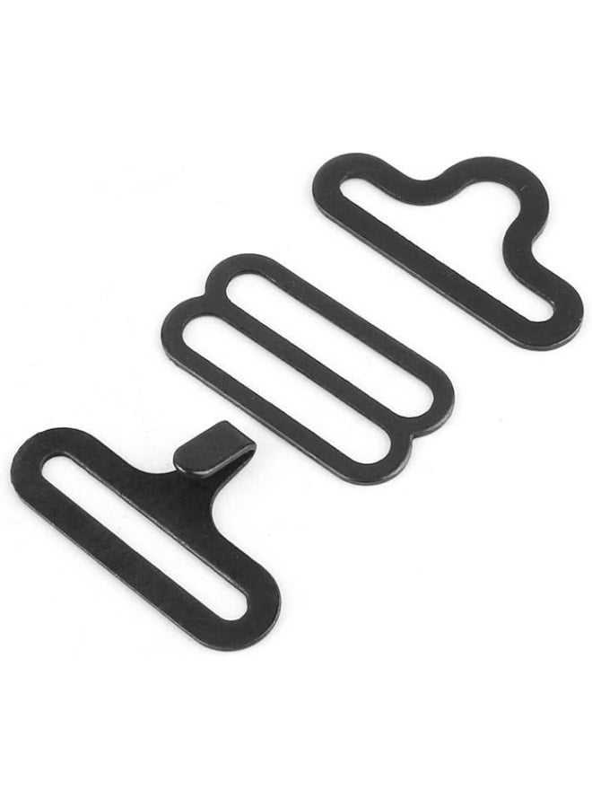Zerone Bow Tie Hardware, 50 Sets Metal Adjustable Bow Tie Hardware Cravat Clip Hook Fastener for Necktie Strap Bow Tie DIY, Black - Image 1