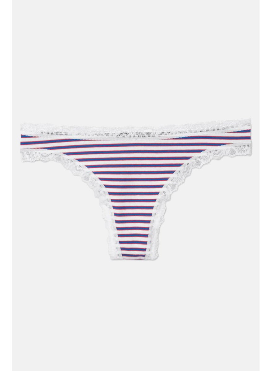 Tchibo - Women 5 Pcs Lace Thongs, White Combo - Image 1