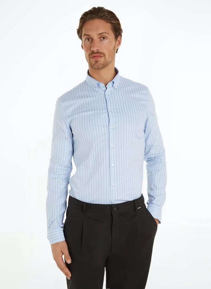 CALVIN KLEIN Striped Regular Fit Button Down Shirt