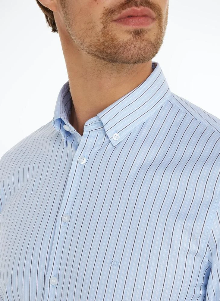 CALVIN KLEIN Striped Regular Fit Button Down Shirt