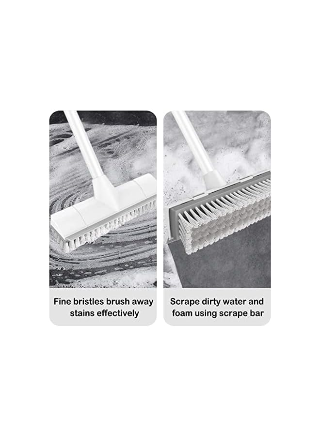 promass Floor Scrub Brush, Long Handle Stiff Bristle Brush, Tub and Tile Brush 2 in 1 Scrape and Brush Scrubber Adjustable 120° Rotatable for Cleaning Bathroom, Patio, Kitchen, Wall, Deck - Image 2
