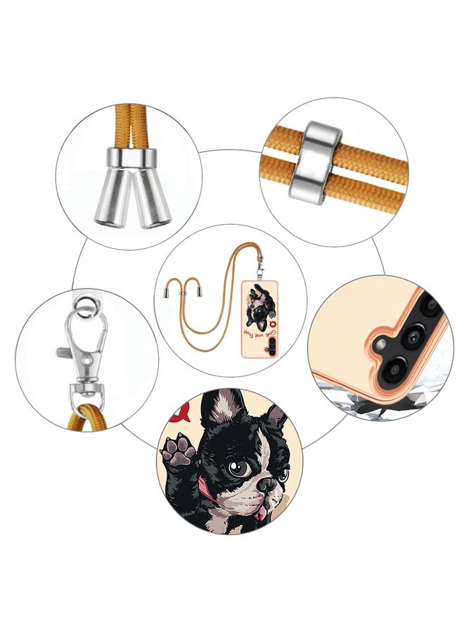 S-TOP Case For Samsung Galaxy A35 Electroplating Dual-side IMD Phone Case with Lanyard - Image 4