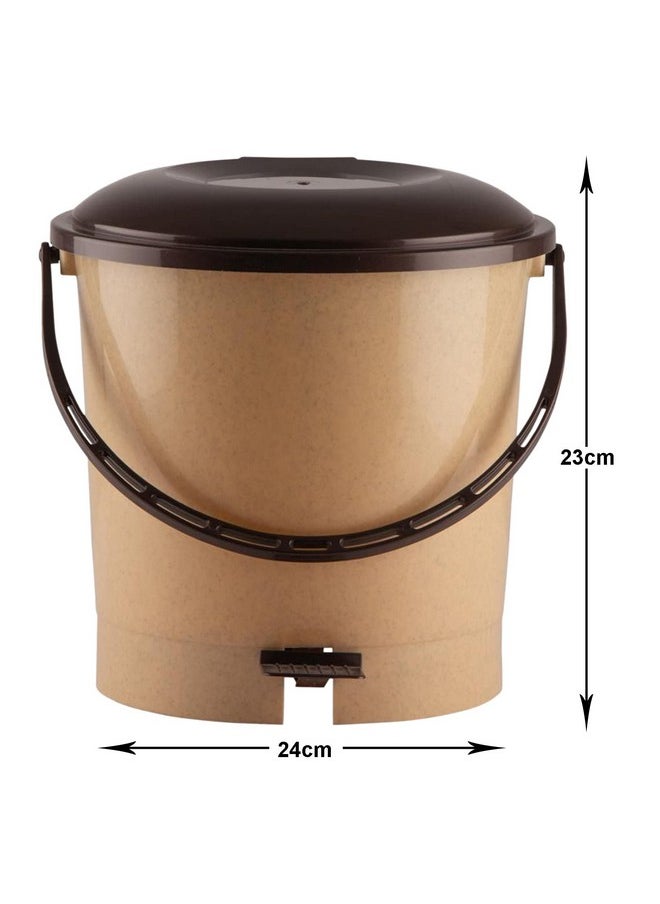Kuber Industries Kuber Industries Plastic Pedal Dustbin With Handle For Home, Kitchen, Office, Bathroom, 7 Litre (Peach)-47KM0750  - Image 4