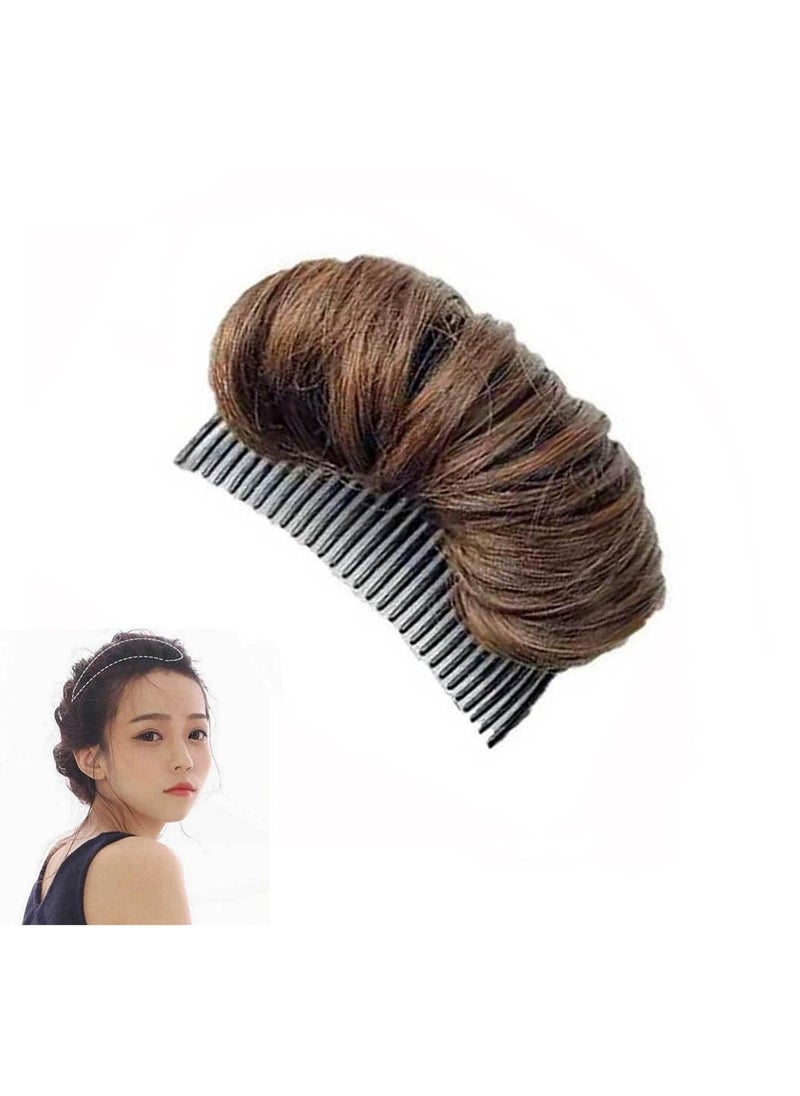 ericotry 1Pcs Hair Bun Charming Bump It Up Volume Inserts Hair Base Fluffy Increased Hair Pads Light Brown 