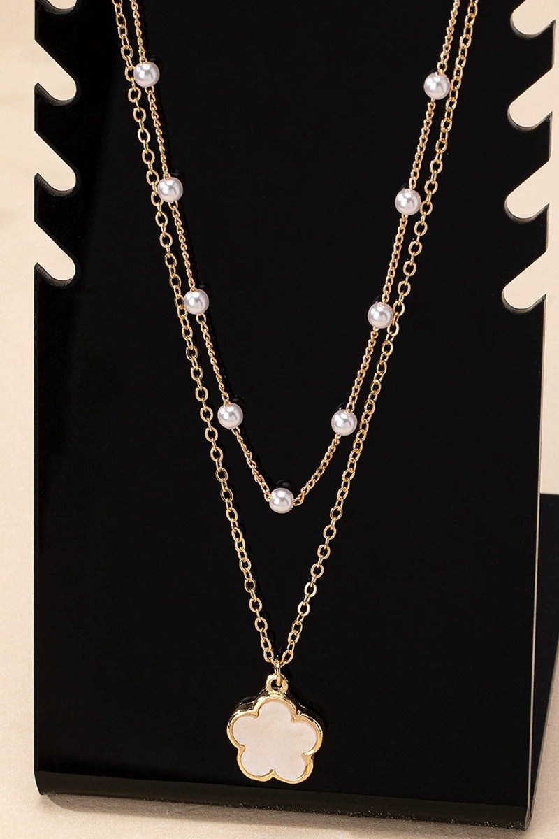 Goolsky قلادة لؤلؤة البرسيم ذات الطبقتين الأنيقة - مجوهرات حظ أنيقة للنساء، يومية/حفلات - Image 4