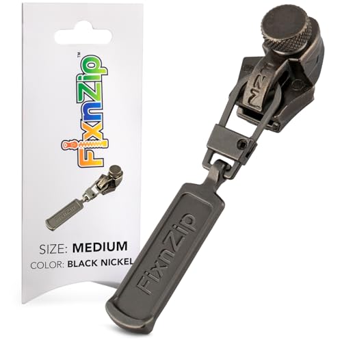 FixnZip (Medium, Black Nickel) - See Size Guide - Universal Zipper Repair Kit for Jackets, Luggage, Bags - Backpack Zipper Replacement Repair Kit - Instant Zipper Fix - Image 1
