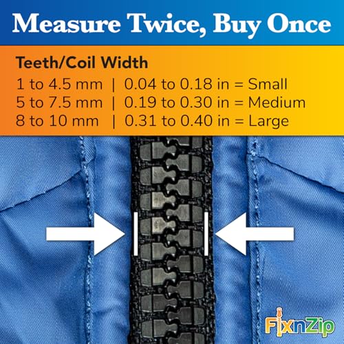 FixnZip (Medium, Black Nickel) - See Size Guide - Universal Zipper Repair Kit for Jackets, Luggage, Bags - Backpack Zipper Replacement Repair Kit - Instant Zipper Fix - Image 5