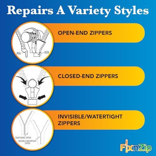 FixnZip (Medium, Black Nickel) - See Size Guide - Universal Zipper Repair Kit for Jackets, Luggage, Bags - Backpack Zipper Replacement Repair Kit - Instant Zipper Fix - Image 4
