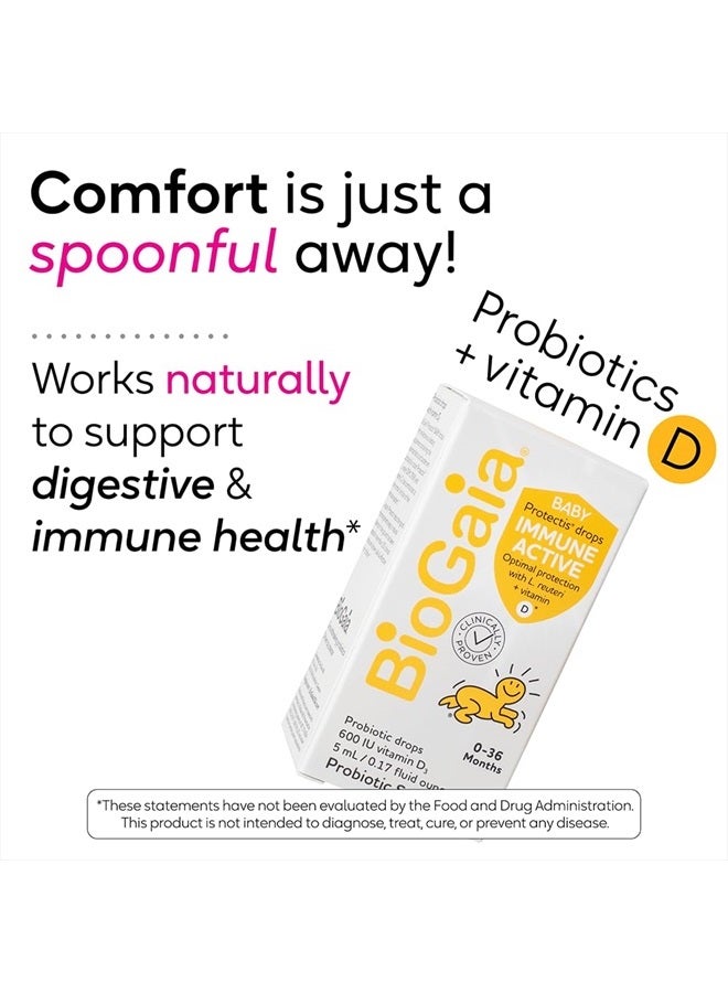 BioGaia Immune Active Baby Probiotic Drops + Vitamin D | for Babies & Toddlers 0-36 Months | Supports Digestive & Immune Health | Allergen, Dairy, Soy & Gluten Free | Backed by 30 Years of Research - Image 2