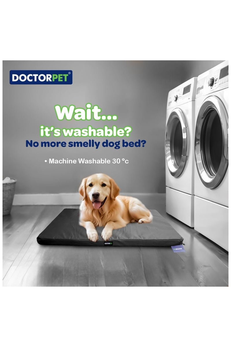 DOCTERPET Doctor Pet Gelato Series Crate Mattress X-Large - 69x107x6cm - Black - Soft Washable Fabric, Cooling Effect, Eco-Friendly Fill, Non-Slip Base - Ideal for Large Dogs - Image 4