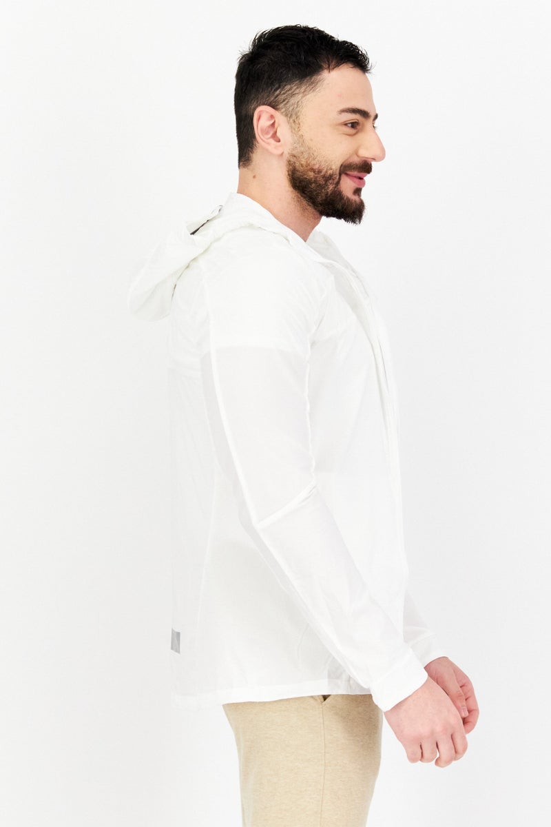 Adidas Men Sportswear Fit Long Sleeves Outdoor Jacket, White - Image 4
