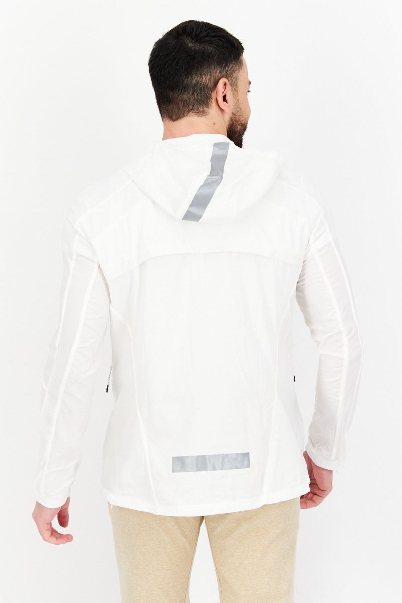 Adidas Men Sportswear Fit Long Sleeves Outdoor Jacket, White - Image 2