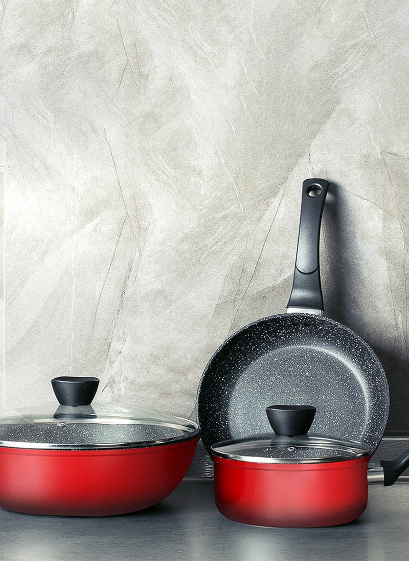 Sharpdo 5-Piece Cookware Set, Aluminum Pots And Pans Sets 18/24/30cm  - Image 5