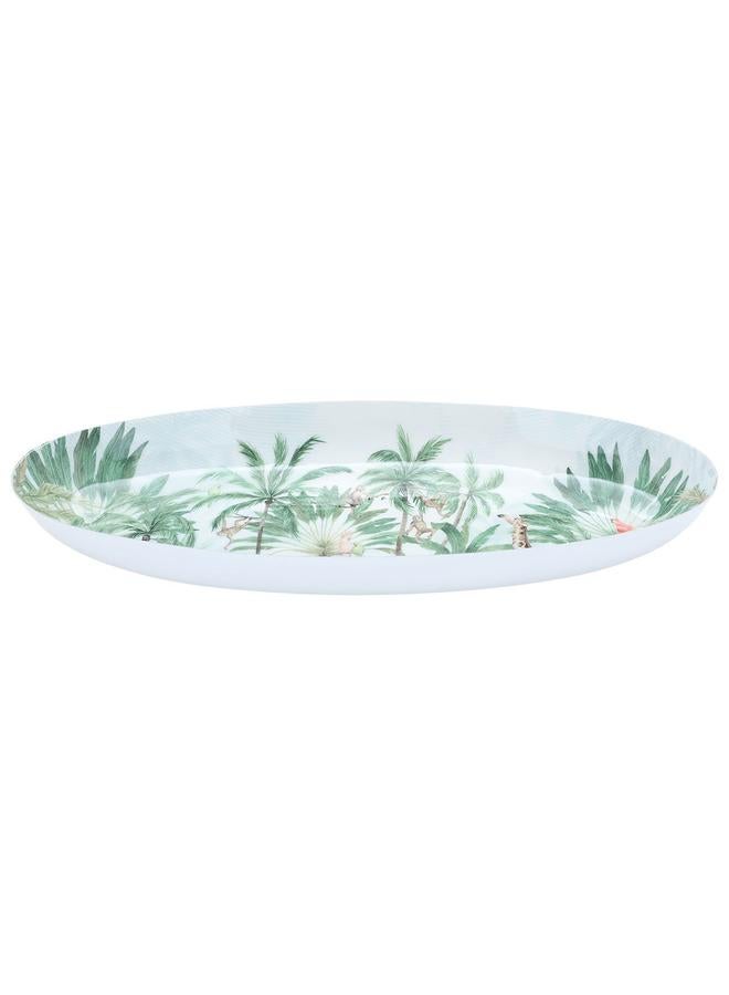 Alsaif Porcelain Dessert Serving Dish 40.5X20X4 Cm Oval Green - Image 1