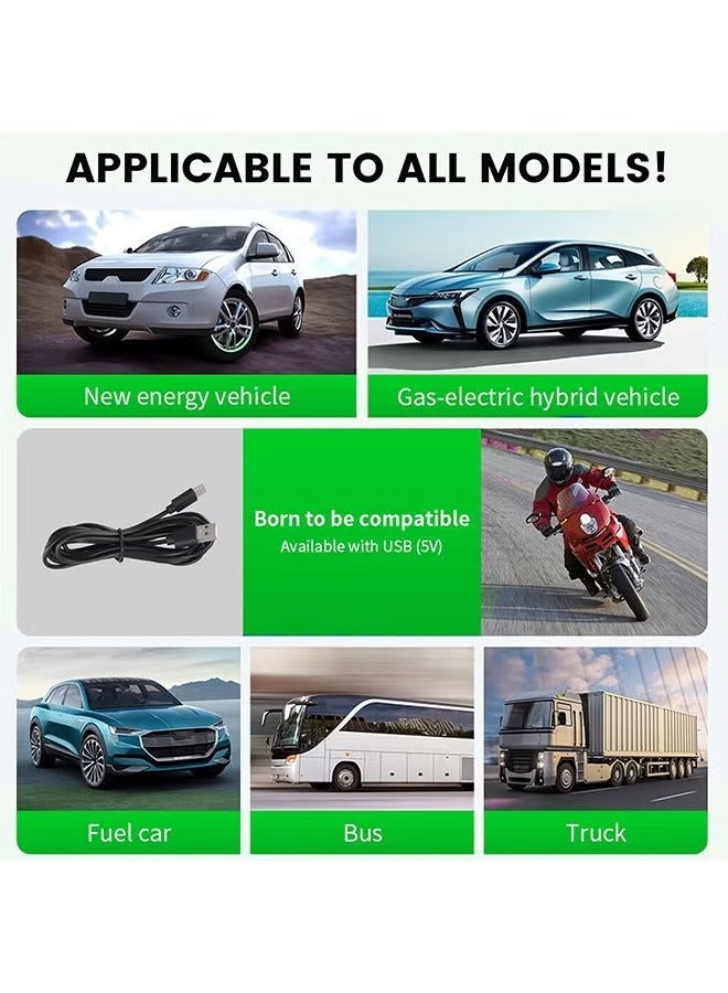 Sthxyfaith Speedometer HUD, Upgraded HD Digital Head-Up Display with MPH KM/H&Time, Compass Direction, for All Vehicles,Motorcycles,Bicycles - Plug & Play with USB Cable & Car Charger Adapter - Image 4