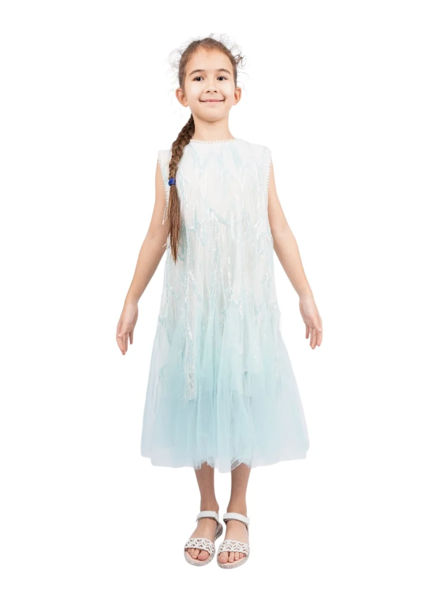 D'Daniela D' Daniela - Aqua Fairy Tulle Dress - Blue