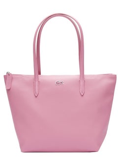 LACOSTE Lacoste Women's L12.12 Concept Fashion Versatile Large Capacity Zipper Handbag Tote Bag Shoulder Bag Medium Dark Pink  - Image 1