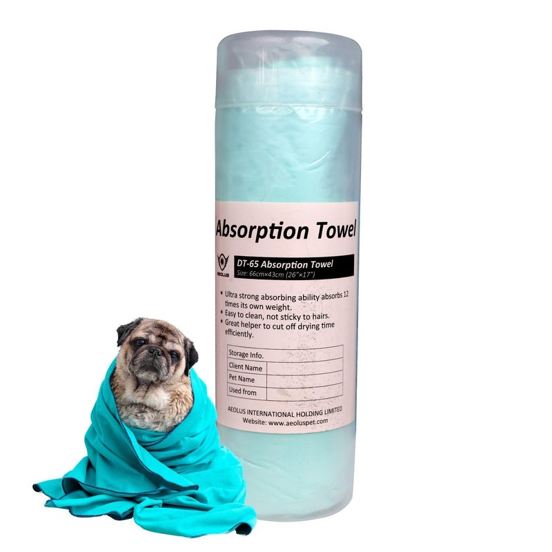 Aeolus 1pc 24 X 7 inches Dog Towel UltraAbsorbent Suitable for Small Medium Large Dogs and Cats Green