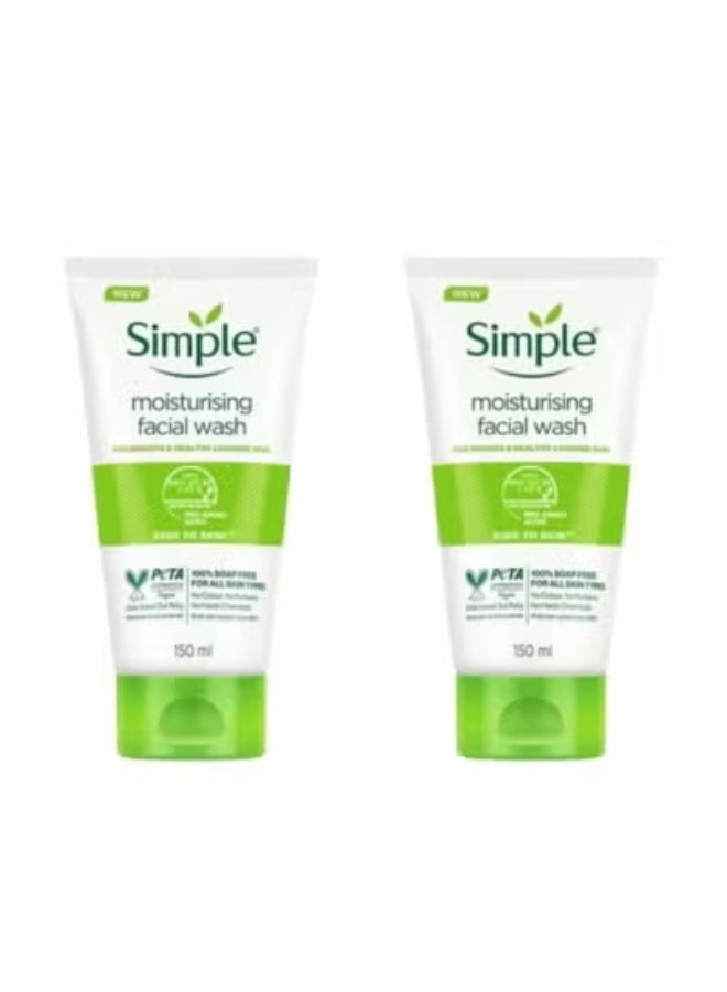 2pcs Simple Moisturising Facial Wash 150 Ml