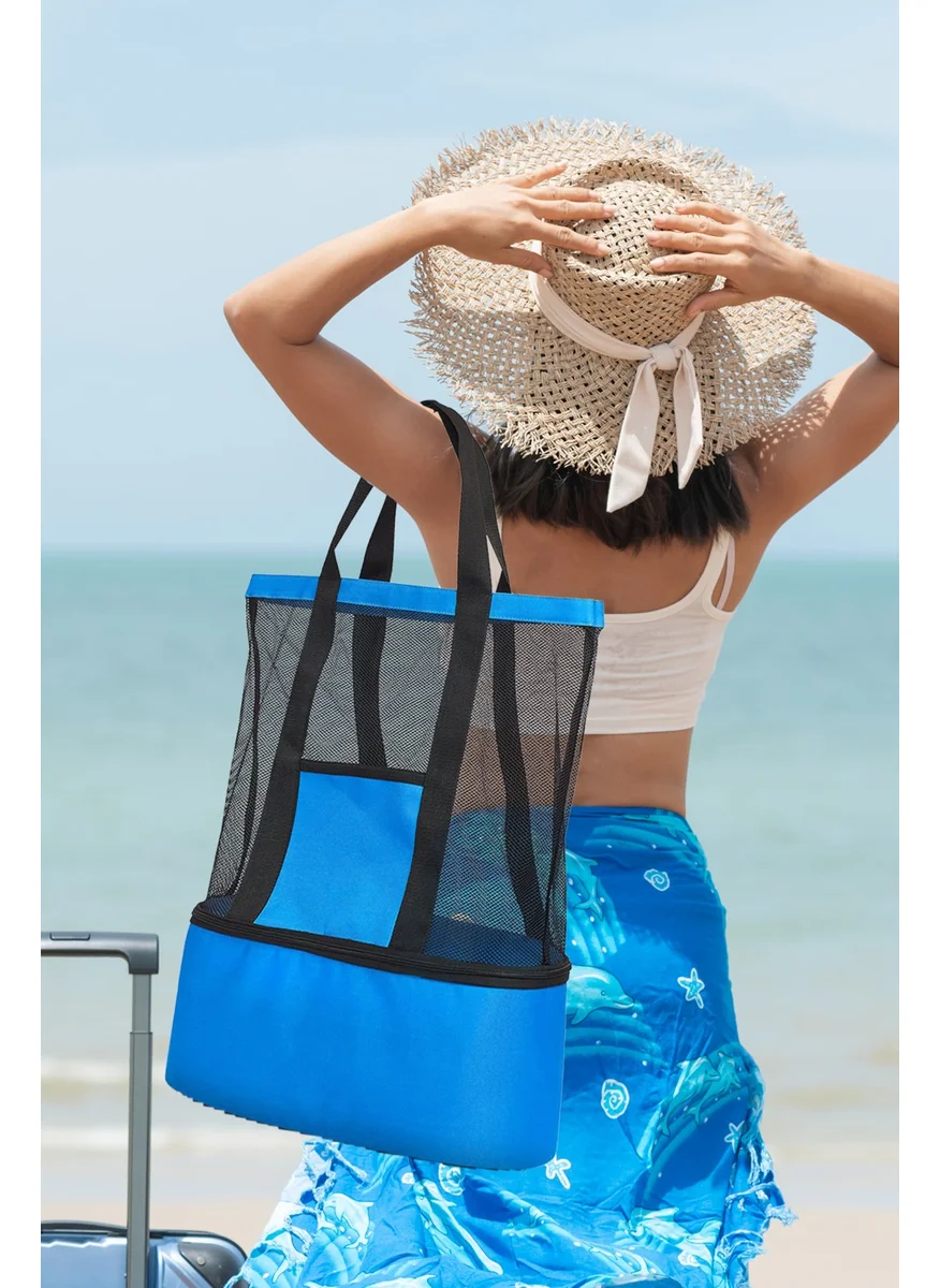 Minufco Ankaflex Camping Picnic Beach Bag with Thermos Compartment and 2 Ice Batteries as a Gift