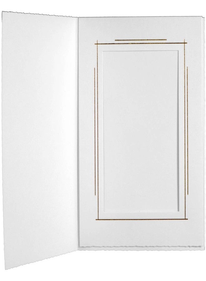 Apt TAP Whitehouse Folder Frame for 5x7" Vertical Photo, White/Gold, 25-Pack - Image 1