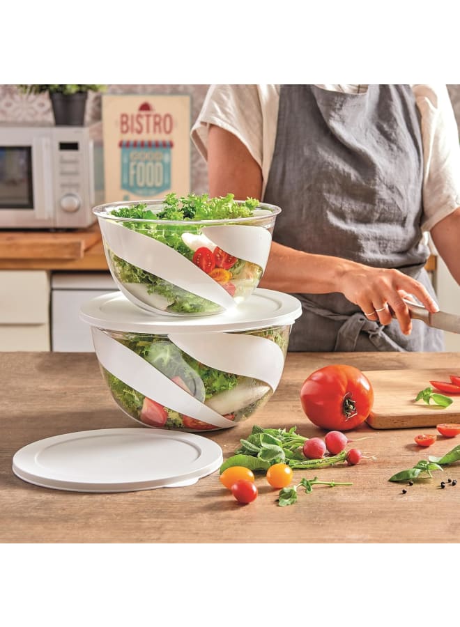 Snips Salad Bowl Set With Lids, 3L & 5L Combo Pack, Bpa-Free, Made In Italy - Image 2