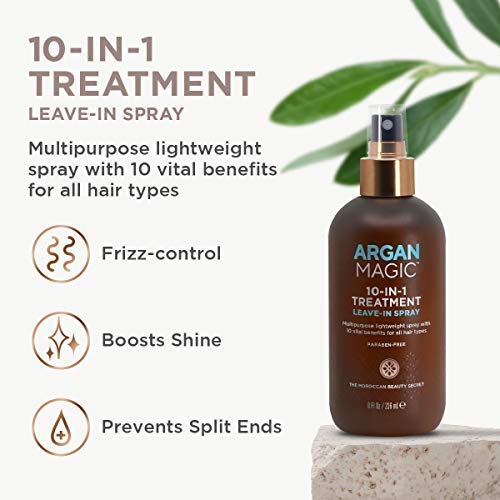 Argan Magic Hair Treatment & Stylizing Spray, 10 in 1, Made in USA, Paraben Free, Cruelty Free - 8 oz (2 Pack) - Image 3