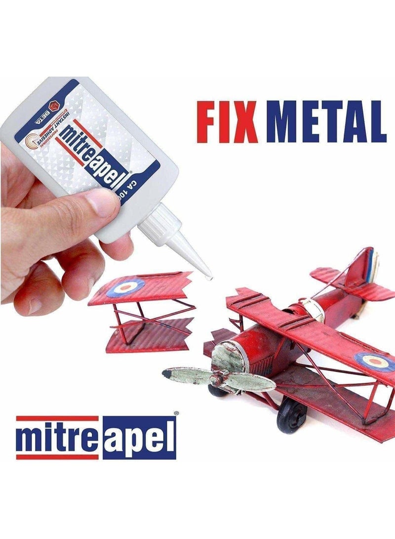 Mitreapel مجموعة MitreApel Professional High-Bond لللاصق الفوري - منشط 400 مل وغراء 100 جرام - Image 2