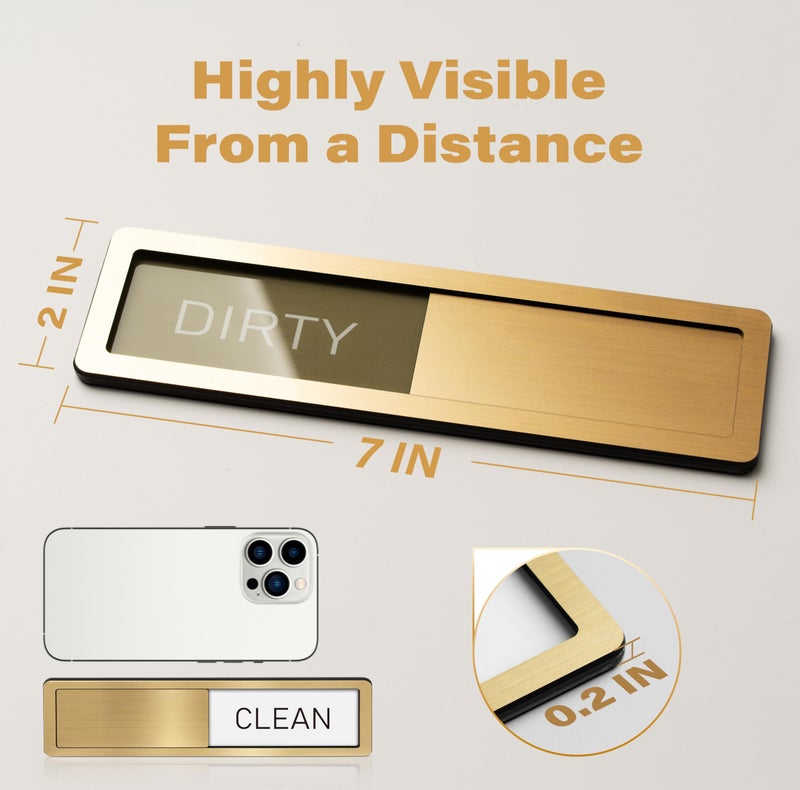Abudada Dishwasher Magnet Clean Dirty Sign - Stainless Steel Dishwasher Magnet Sign - Clean & Dirty Dishwasher Slider Indicator - Kitchen Organizers and Storage - Image 2