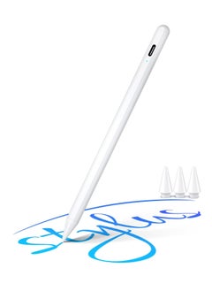 Generic 2nd Generation Magnetic Stylus Pen for iPad 2018 2021, with Palm Rejection and 1.0mm Fine Tip, Compatible with iPad 6th 7th 8th 9th, by ITMEZHI, White  - Image 1